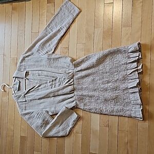 ZARA LINEN BEIGE DRESS